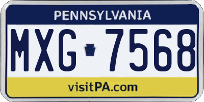 PA license plate MXG7568