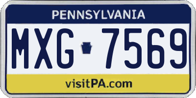 PA license plate MXG7569