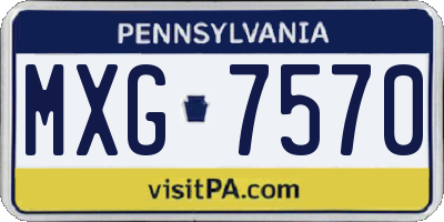 PA license plate MXG7570
