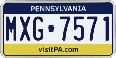 PA license plate MXG7571