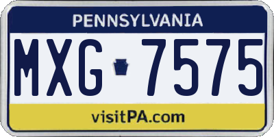 PA license plate MXG7575
