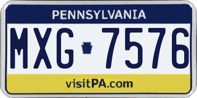 PA license plate MXG7576