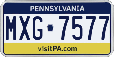 PA license plate MXG7577