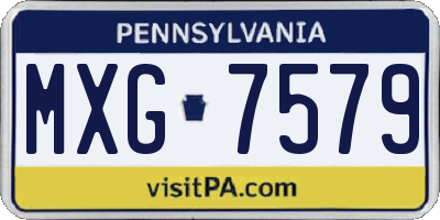 PA license plate MXG7579