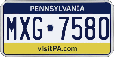 PA license plate MXG7580