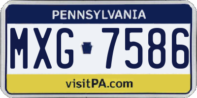 PA license plate MXG7586