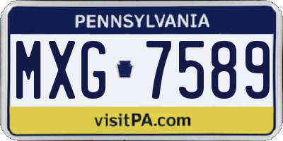 PA license plate MXG7589