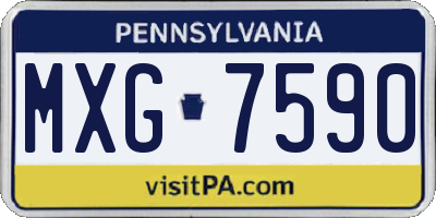 PA license plate MXG7590