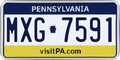 PA license plate MXG7591