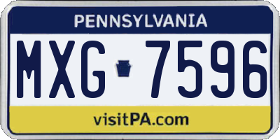 PA license plate MXG7596