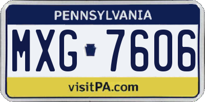 PA license plate MXG7606