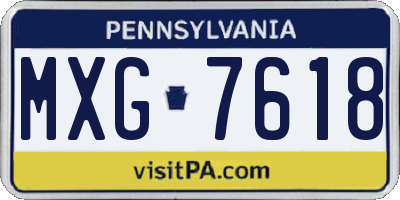 PA license plate MXG7618