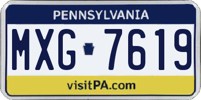 PA license plate MXG7619