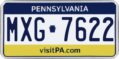 PA license plate MXG7622