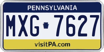 PA license plate MXG7627
