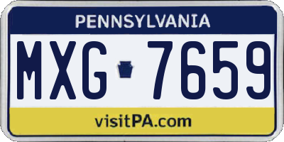 PA license plate MXG7659