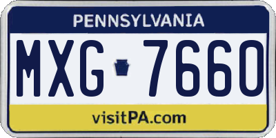 PA license plate MXG7660