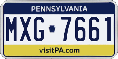 PA license plate MXG7661