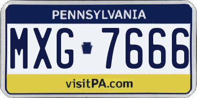 PA license plate MXG7666
