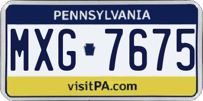 PA license plate MXG7675