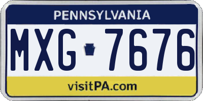 PA license plate MXG7676