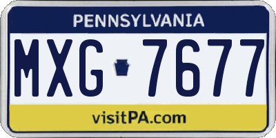PA license plate MXG7677