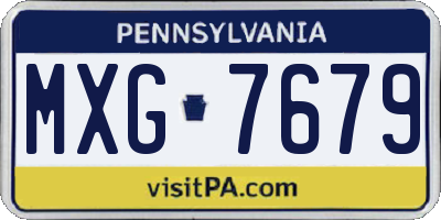 PA license plate MXG7679