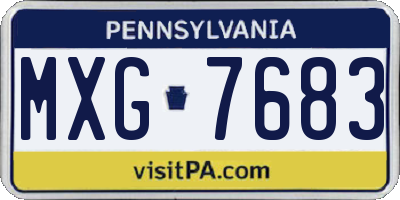 PA license plate MXG7683