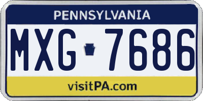 PA license plate MXG7686