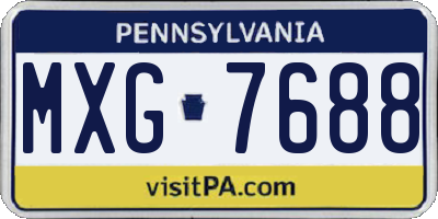 PA license plate MXG7688