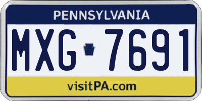 PA license plate MXG7691