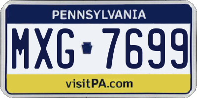 PA license plate MXG7699