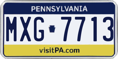 PA license plate MXG7713