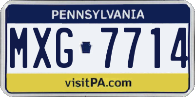 PA license plate MXG7714