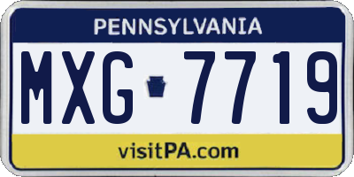 PA license plate MXG7719