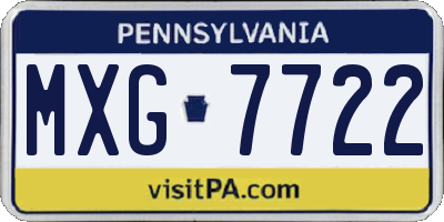 PA license plate MXG7722