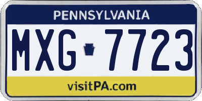 PA license plate MXG7723