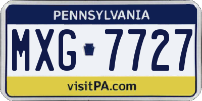 PA license plate MXG7727