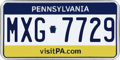 PA license plate MXG7729