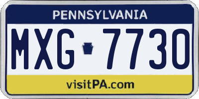 PA license plate MXG7730