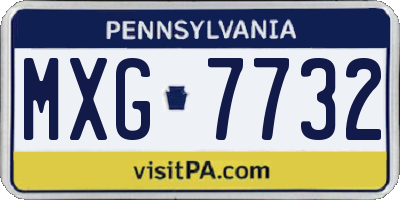 PA license plate MXG7732