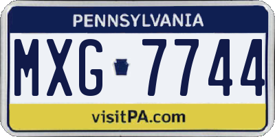 PA license plate MXG7744