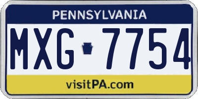 PA license plate MXG7754