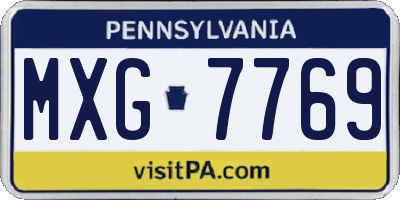 PA license plate MXG7769