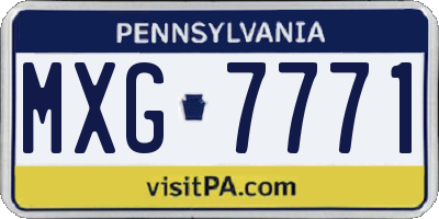 PA license plate MXG7771