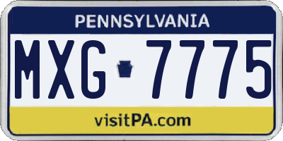 PA license plate MXG7775