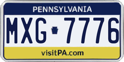 PA license plate MXG7776