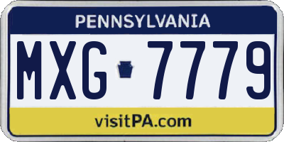 PA license plate MXG7779