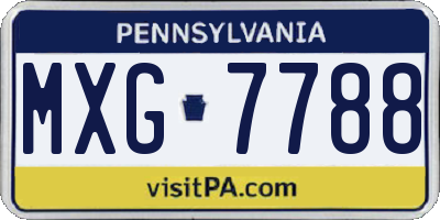 PA license plate MXG7788