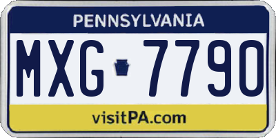 PA license plate MXG7790